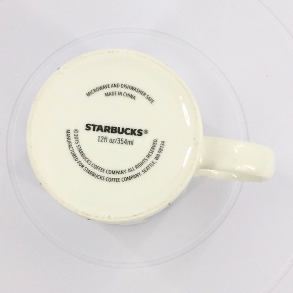 Starbucks Coffee Mug Pine Tree Forest Green & White 2015 Holiday 12 oz Mug - Picture 6 of 8